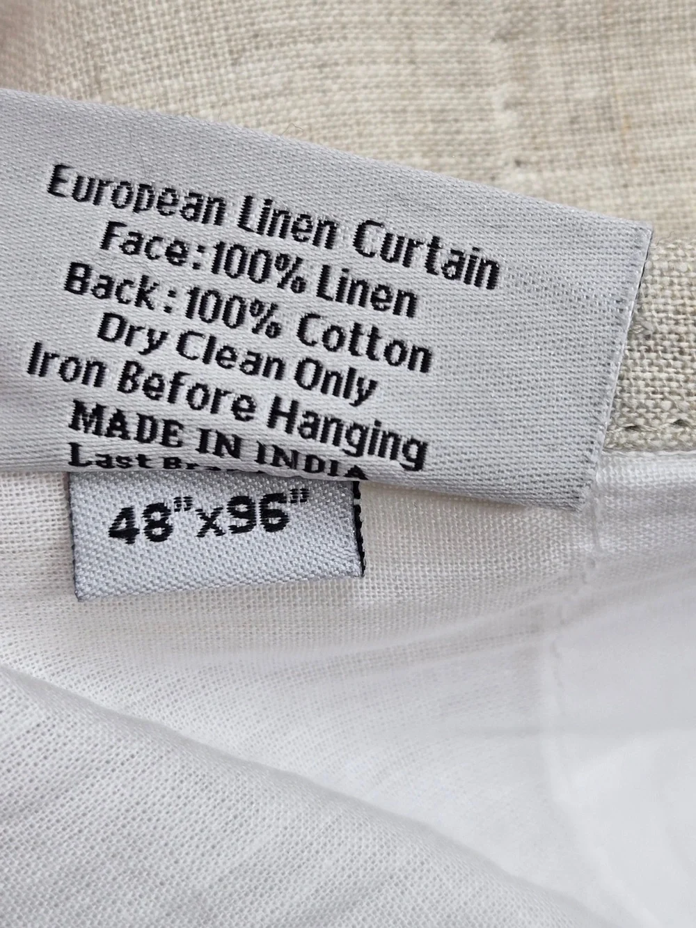 NWT QUINCE Set Of 2 48x96 European Linen Curtains Flax 0013